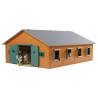 Kids Globe Farm Stables with 7 Boxes 1:24 - Fun Horse Play