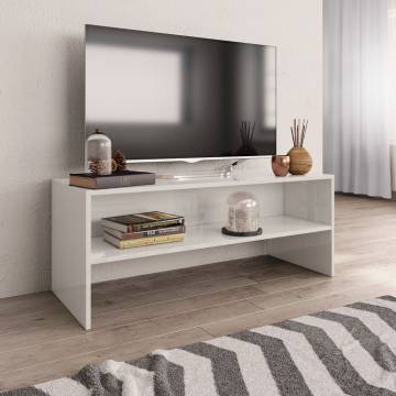 High Gloss White TV Cabinet - Stylish & Practical Design