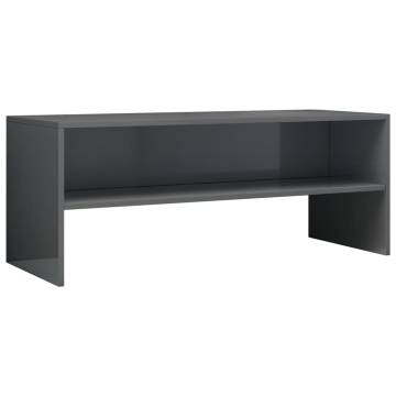 Stylish High Gloss Grey TV Cabinet - 100x40x40 cm | HipoMarket