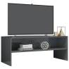 Stylish High Gloss Grey TV Cabinet - 100x40x40 cm | HipoMarket