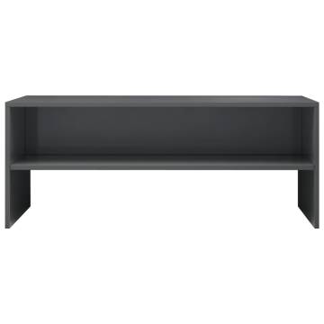 Stylish High Gloss Grey TV Cabinet - 100x40x40 cm | HipoMarket