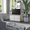 TV Cabinet White and Sonoma Oak 80x34x36 cm Engineered Wood Colour white and sonoma oak Quantity in Package 1 