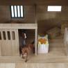 Kids Globe Farm Stables with 7 Boxes 1:24 - Fun Horse Play