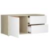 Stylish White & Sonoma Oak TV Cabinet - 80x34x36 cm