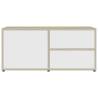 Stylish White & Sonoma Oak TV Cabinet - 80x34x36 cm