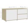 Stylish White & Sonoma Oak TV Cabinet - 80x34x36 cm