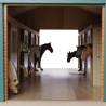 Kids Globe Farm Stables with 7 Boxes 1:24 - Fun Horse Play