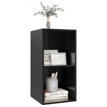 High Gloss Black Wall-Mounted TV Cabinet - 37x37x72 cm