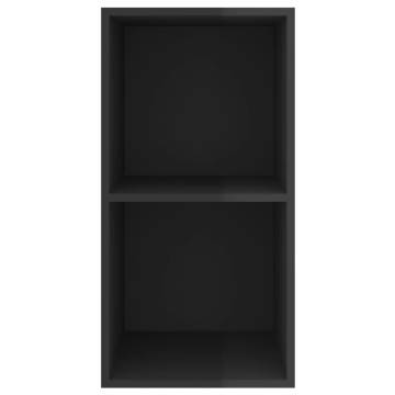 High Gloss Black Wall-Mounted TV Cabinet - 37x37x72 cm