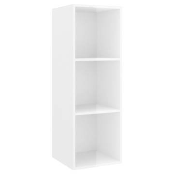 High Gloss White Wall-mounted TV Cabinet | 37x37x107 cm