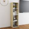 Stylish White & Sonoma Oak TV Cabinet - 142.5x35x36.5 cm