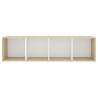 Stylish White & Sonoma Oak TV Cabinet - 142.5x35x36.5 cm