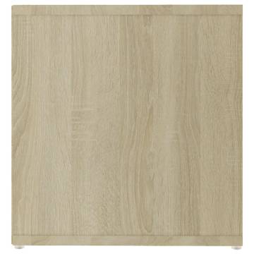 Stylish White & Sonoma Oak TV Cabinet - 142.5x35x36.5 cm