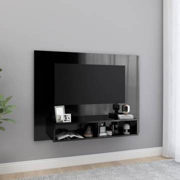 Wall TV Cabinet High Gloss Black - Stylish & Durable Design