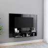 Wall TV Cabinet High Gloss Black 120x23.5x90 cm Engineered Wood Colour high gloss black Quantity in Package 1 