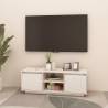 Elegant White TV Cabinet - Solid Pinewood 110x30x40 cm