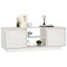 Elegant White TV Cabinet - Solid Pinewood 110x30x40 cm