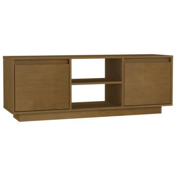 Elegant Honey Brown TV Cabinet - Solid Pinewood | HipoMarket