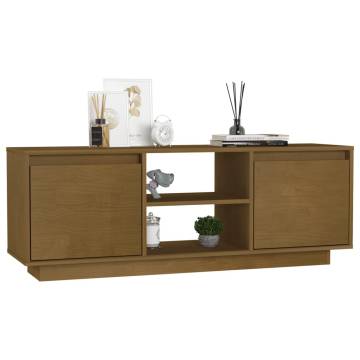 Elegant Honey Brown TV Cabinet - Solid Pinewood | HipoMarket