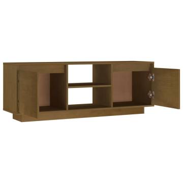 Elegant Honey Brown TV Cabinet - Solid Pinewood | HipoMarket