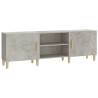 Stylish Concrete Grey TV Cabinet - Engineered Wood 150x30 cm