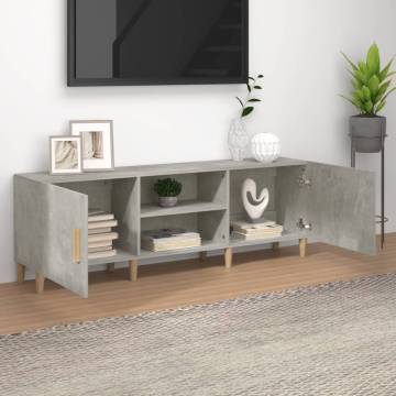 Stylish Concrete Grey TV Cabinet - Engineered Wood 150x30 cm