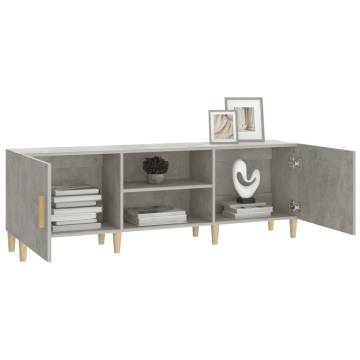 Stylish Concrete Grey TV Cabinet - Engineered Wood 150x30 cm