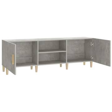 Stylish Concrete Grey TV Cabinet - Engineered Wood 150x30 cm