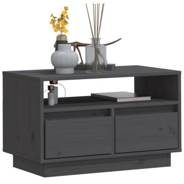 Stylish Grey TV Cabinet - Solid Pine Wood 60x35 cm