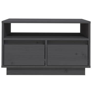 Stylish Grey TV Cabinet - Solid Pine Wood 60x35 cm