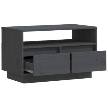 Stylish Grey TV Cabinet - Solid Pine Wood 60x35 cm