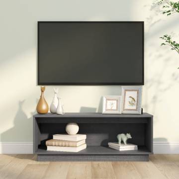 Stylish Grey TV Cabinet - Solid Pine Wood | HipoMarket