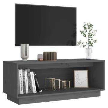 Stylish Grey TV Cabinet - Solid Pine Wood | HipoMarket