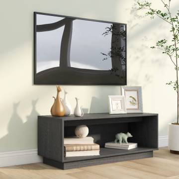 Stylish Grey TV Cabinet - Solid Pine Wood | HipoMarket