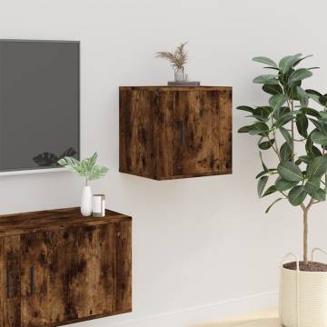 Stylish Wall Mounted TV Cabinet in Smoked Oak - 40x34.5x40 cm