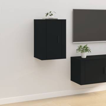 Wall Mounted TV Cabinets 2 pcs Black - Modern Storage Solution