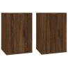 Wall Mounted TV Cabinets - 2 pcs Brown Oak | Hipo Market