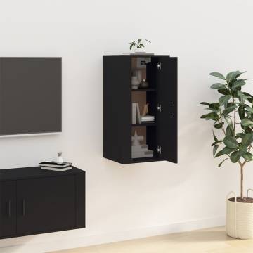 Wall Mounted TV Cabinet Black - Sleek & Practical Storage