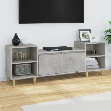 Stylish Concrete Grey TV Cabinet - 160x35x55 cm | HipoMarket