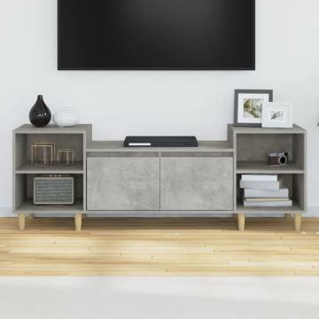 Stylish Concrete Grey TV Cabinet - 160x35x55 cm | HipoMarket