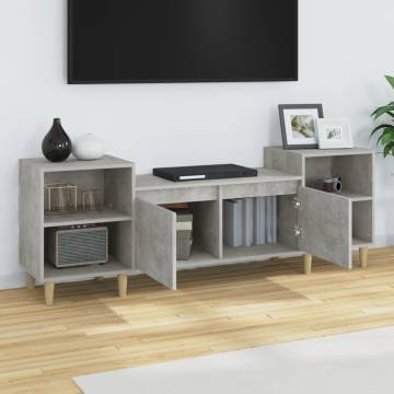 Stylish Concrete Grey TV Cabinet - 160x35x55 cm | HipoMarket