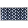 Stylish Navy & White Outdoor Rug | 100x200 cm Reversible Design