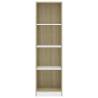 4-Tier Book Cabinet in White & Sonoma Oak - Stylish Storage