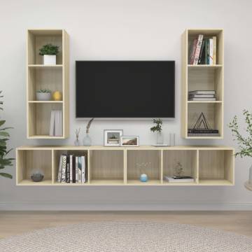 Stylish Wall-Mounted TV Cabinets - 4 pcs Sonoma Oak