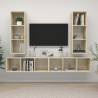 Wall-mounted TV Cabinets 4 pcs Sonoma Oak Engineered Wood Colour sonoma oak Quantity in Package 4 