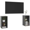 High Gloss Grey TV Cabinets - 2 pcs | Hipo Market