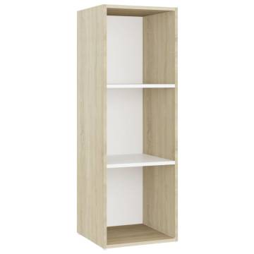 Stylish TV Cabinets 2 pcs White & Sonoma Oak - 107x35x37 cm