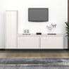 TV Cabinets 3 pcs White Solid Wood Pine Colour white Quantity in Package 3 