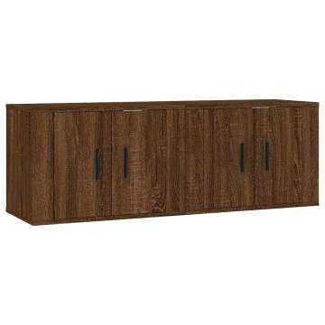 Wall-Mounted TV Cabinets - 2 pcs Brown Oak | HipoMarket