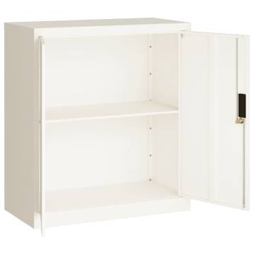 White Steel File Cabinet 79x40x90 cm - Organize Your Office